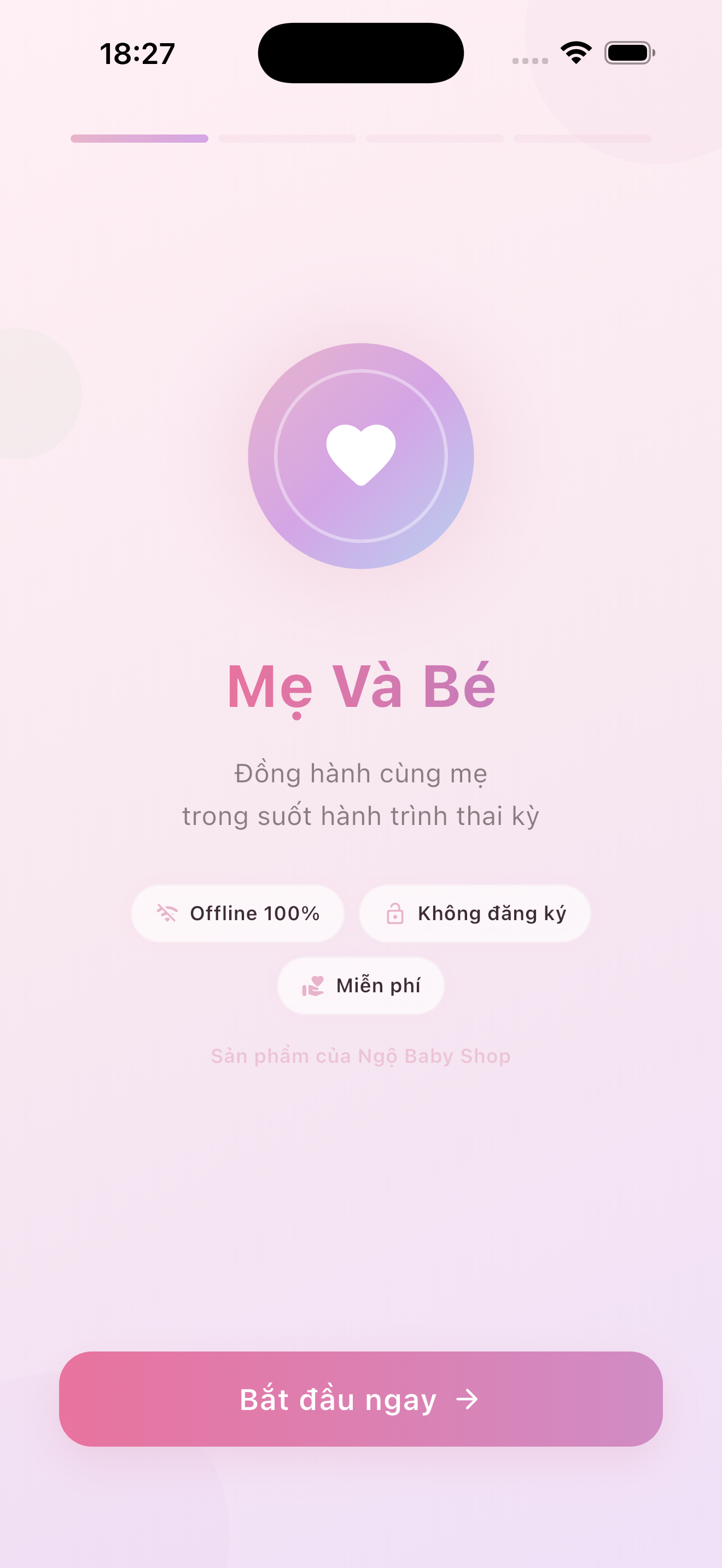 Màn hình giới thiệu app 9 Tháng 10 Ngày — Offline 100%, Không đăng ký, Miễn phí
